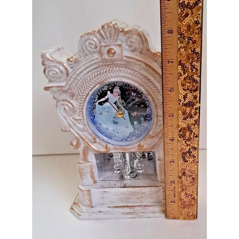 Disney Cinderella Premium White Swing Clock Battery Operated New In Original Box